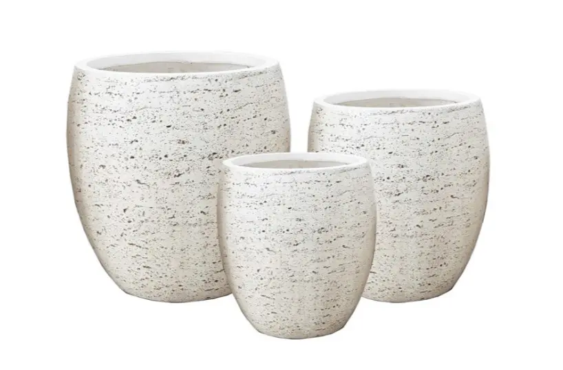 Stone Plant Pot Set (x3)