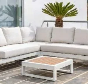 Berlin Corner Sofa and Coffee Table White